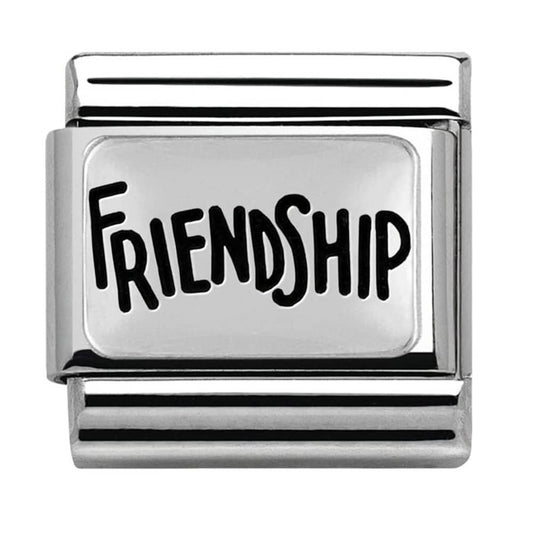 Composable Stainless Steel and Silver Friendship Charm