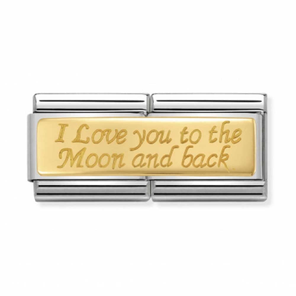 Composable Double Charm Love You To the Moon and Back Gold on Steel