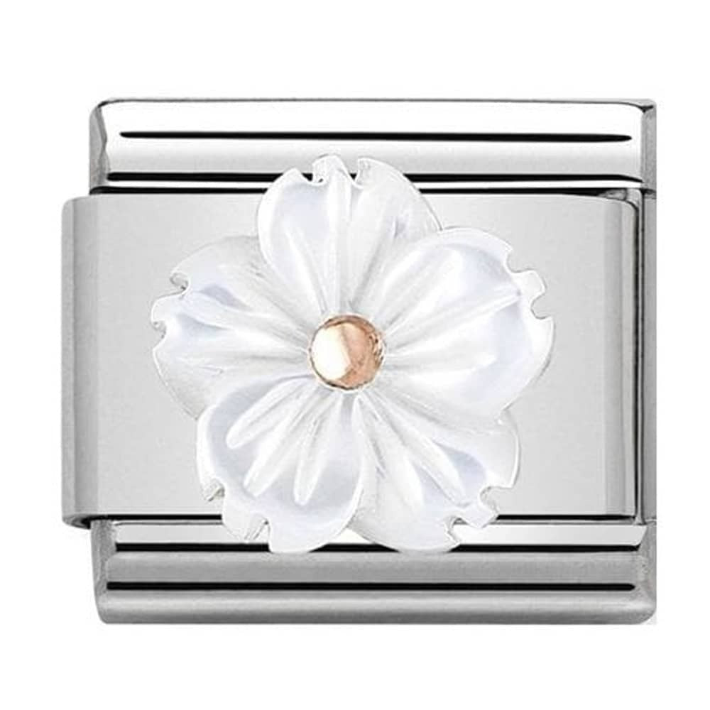 Composable Mother of Pearl Flower Charm