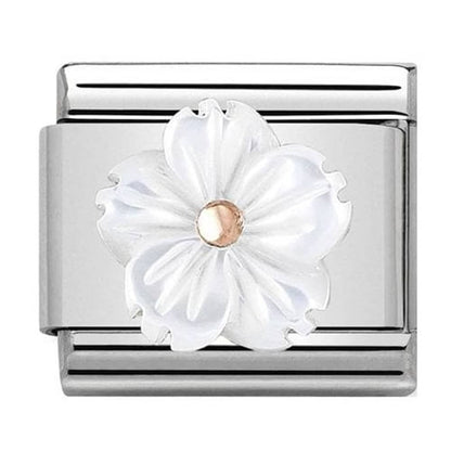 Composable Mother of Pearl Flower Charm