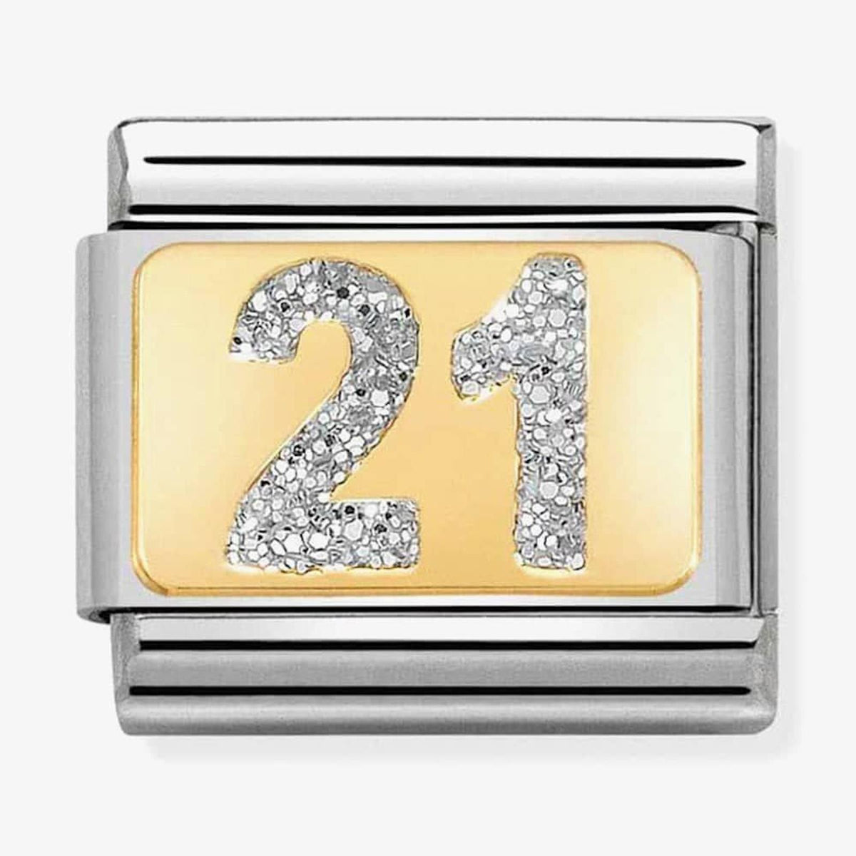 CLASSIC Gold Glitter Number 21 Charm