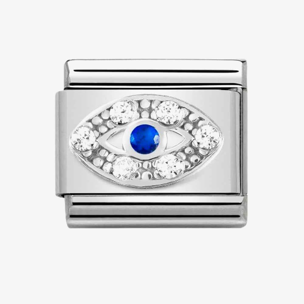 Classic Composable Silver CZ Eye Charm