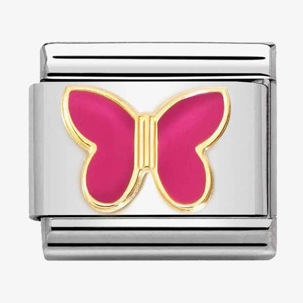CLASSIC Composable Gold Fuchsia Enamel Butterfly Charm