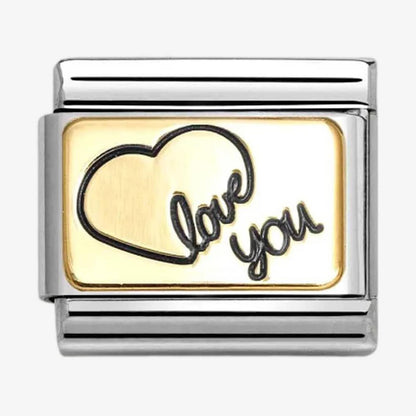 CLASSIC Heart Outline Love You Charm