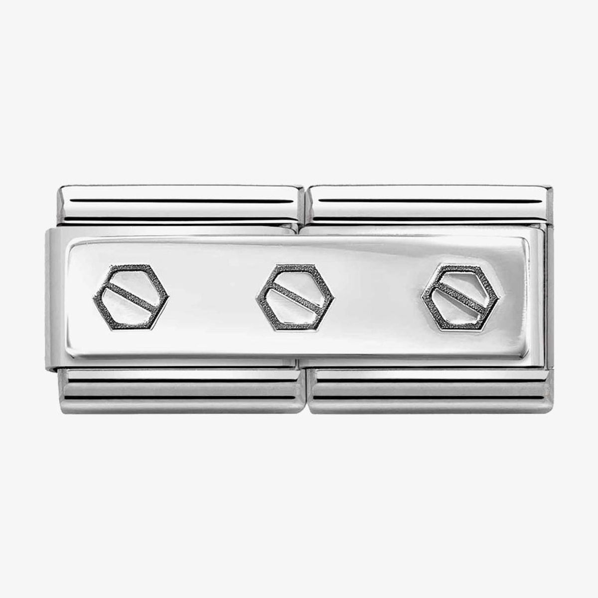 CLASSIC Double Engraved Triple Hexagonal Screws Charm