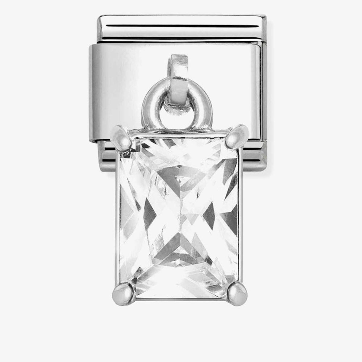 CLASSIC Rectangular Cubic Zirconia Dangle Charm