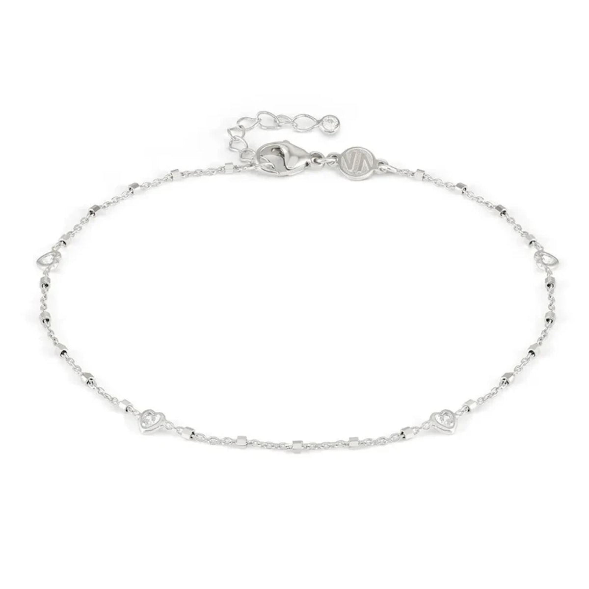 Nomination Silver Cubic Zirconia Hearts Anklet