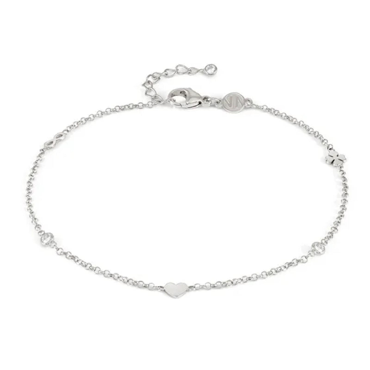 Nomination Silver Heart Infinity Clover Cubic Zirconia Anklet