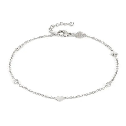 Nomination Silver Heart Infinity Clover Cubic Zirconia Anklet