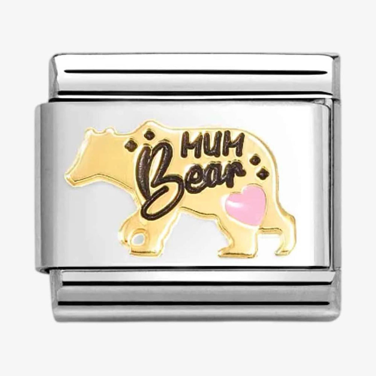 CLASSIC Mum Bear Pink Heart Charm