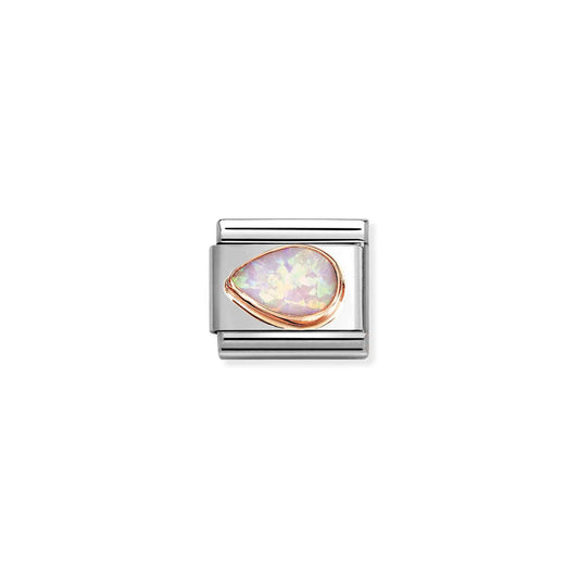 Composable Rose Gold Pink Opal Peardrop Charm