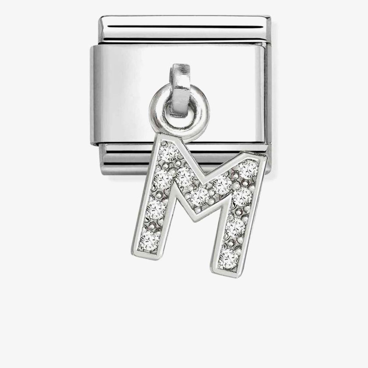 Silvershine Sparkling Letter M Charm