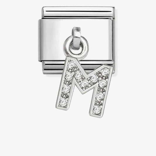 Silvershine Sparkling Letter M Charm