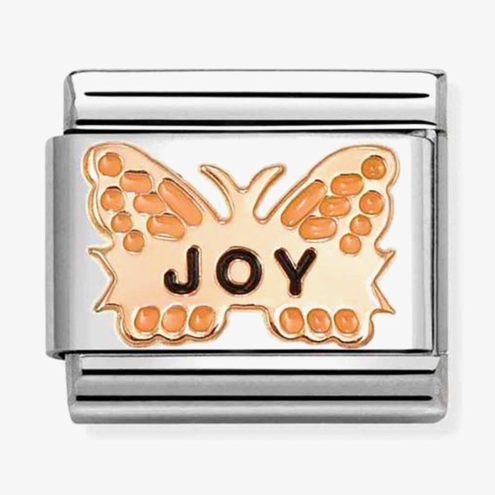 Classic Rose Gold Orange Joy Butterfly Charm