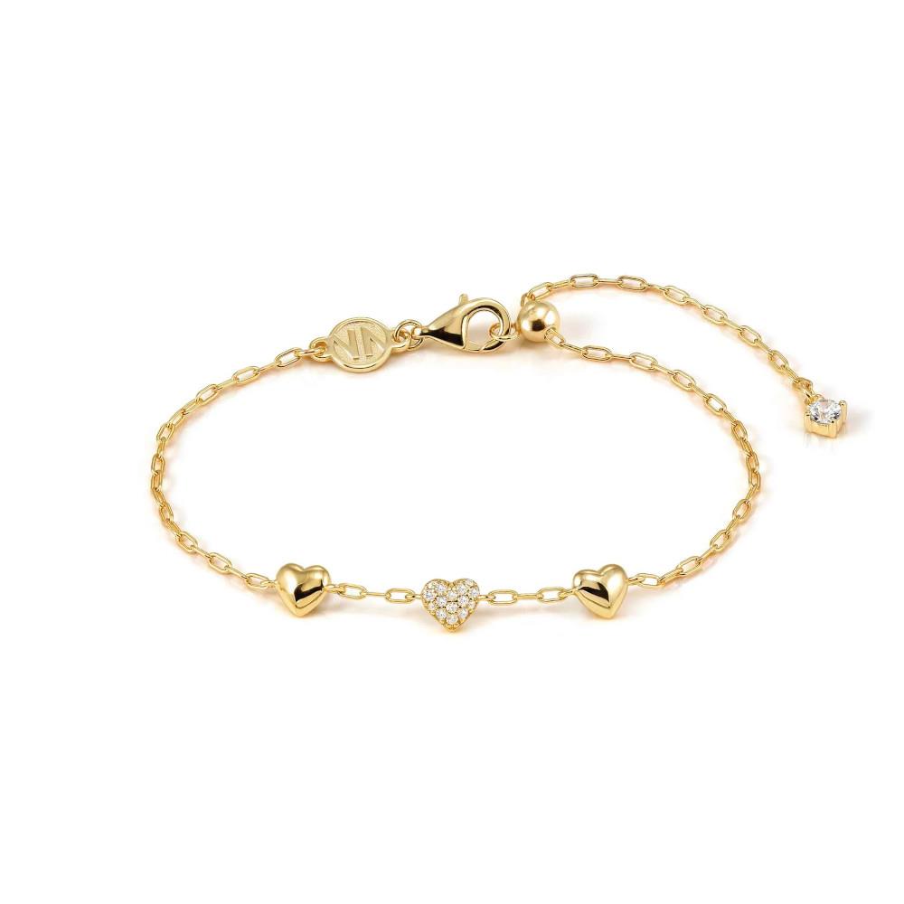 Precious Moves Bracelet Gold Hearts with Pave CZ