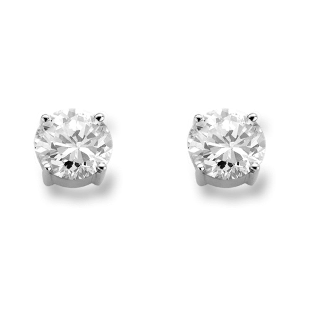 Silver & CZ Ear Studs