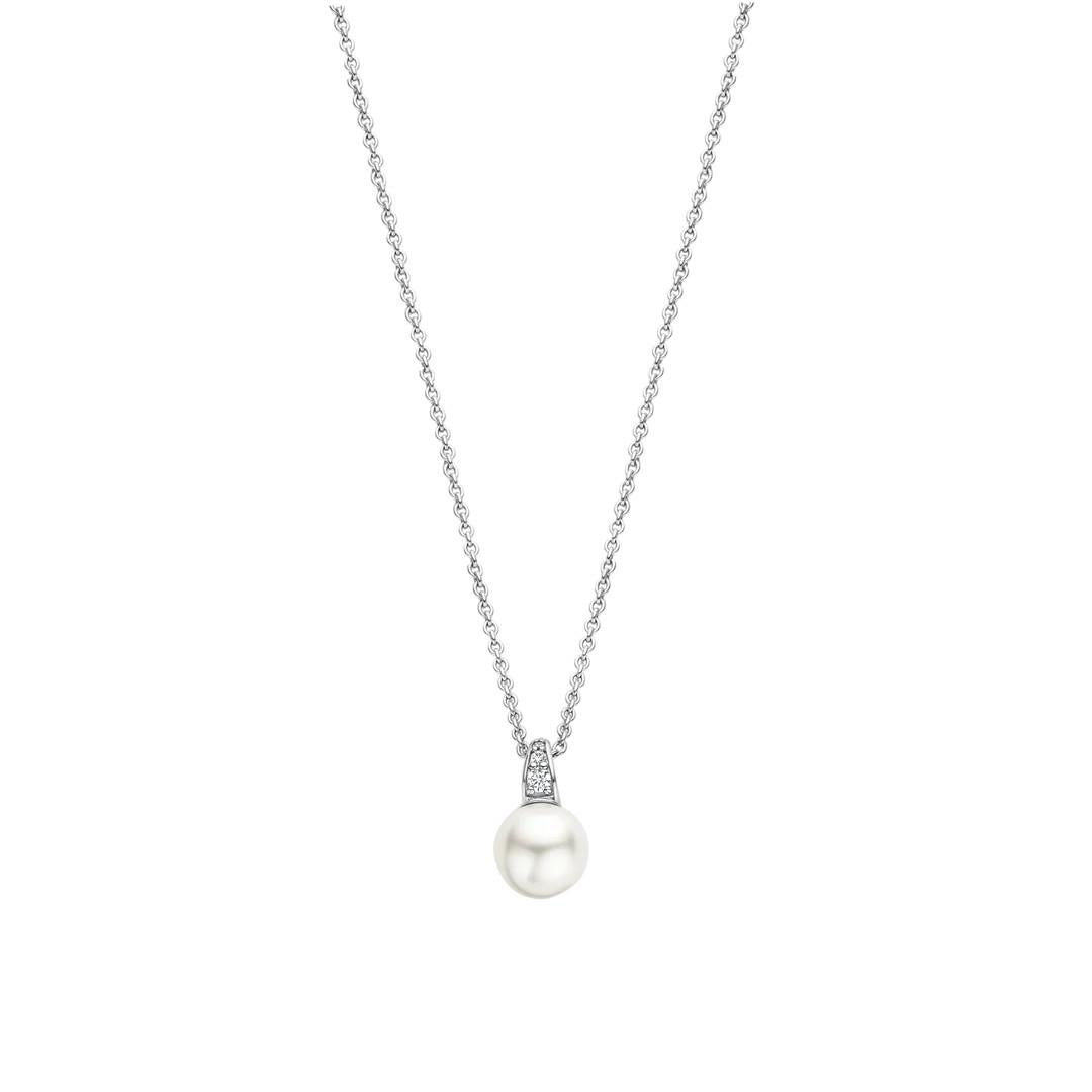 TI SENTO Shell Pearl and CZ Necklace