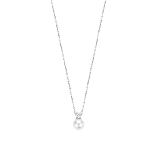 TI SENTO Shell Pearl and CZ Necklace