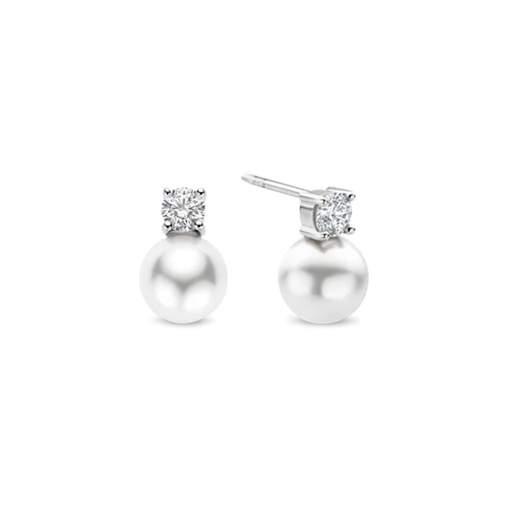 TI SENTO Shell Pearl and CZ Stud Earrings