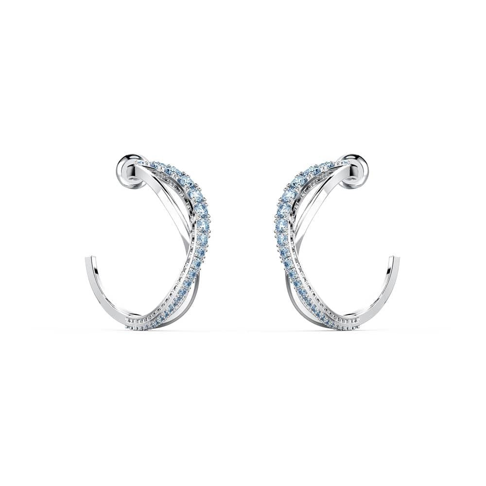 Swarovski Twist Hoop Blue Earrings