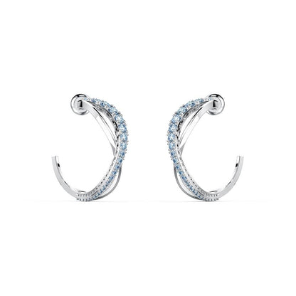 Swarovski Twist Hoop Blue Earrings