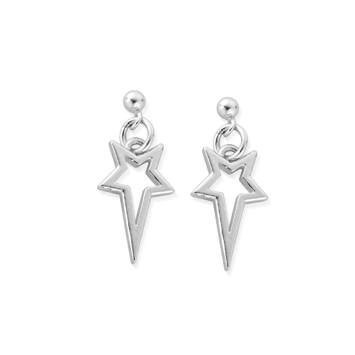 ChloBo Silver North Star Drop Earrings