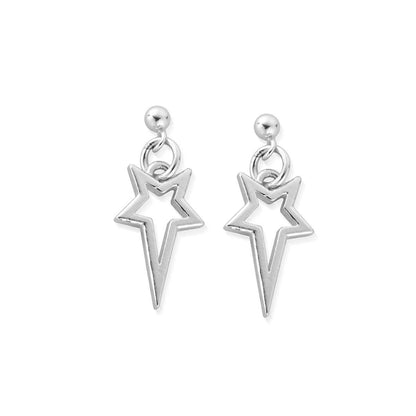 ChloBo Silver North Star Drop Earrings