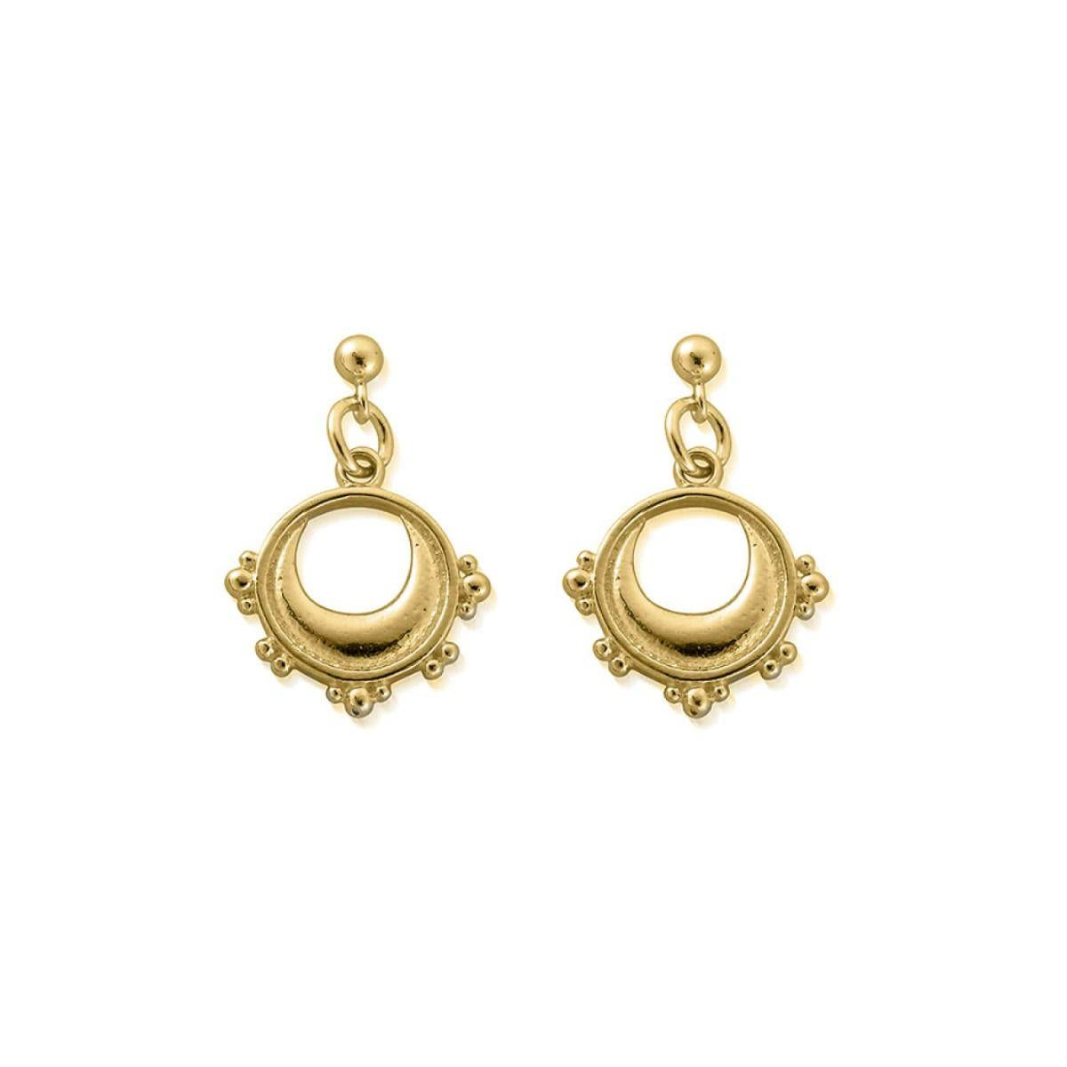 ChloBo Gold Half Moon Drop Earrings