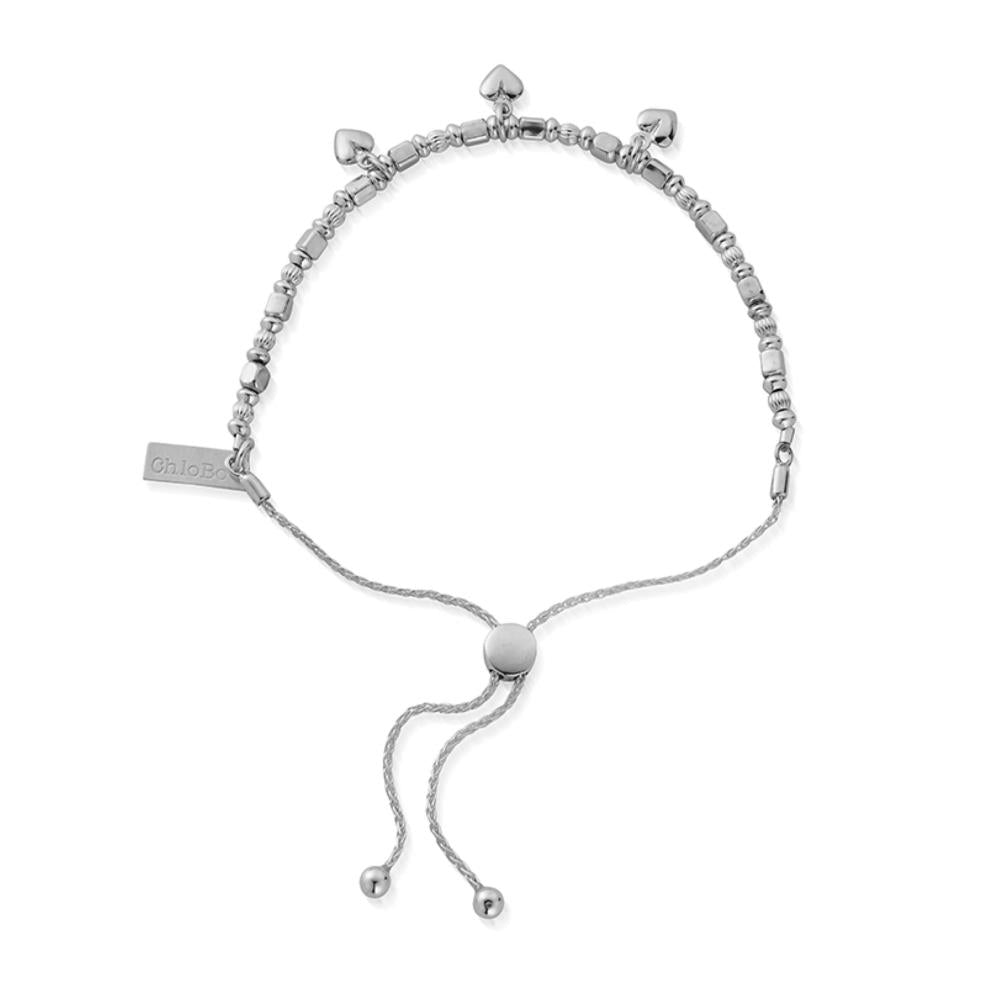 ChloBo Silver Triple Heart Adjuster Bracelets
