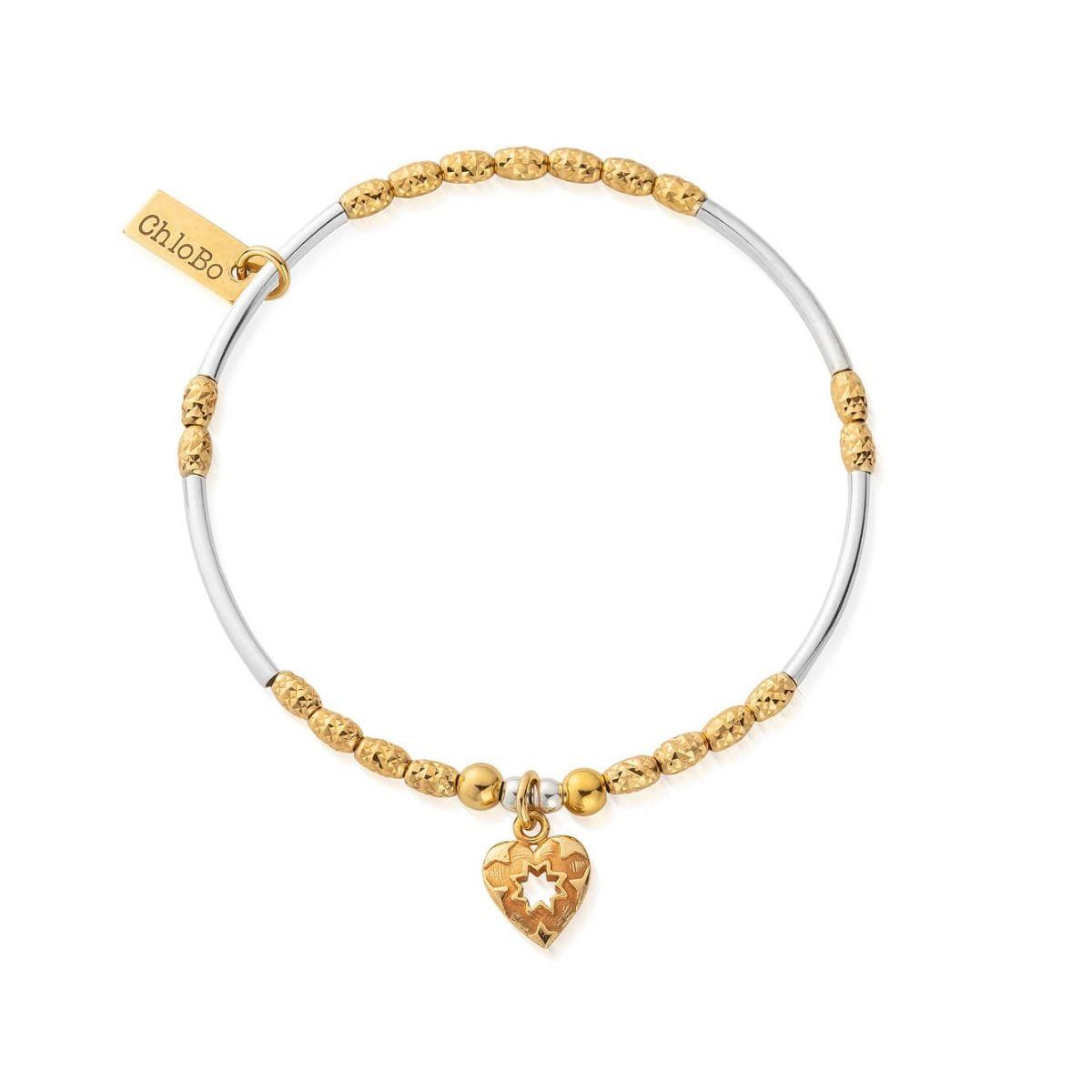 ChloBo Gold and Silver Star Heart Bracelets