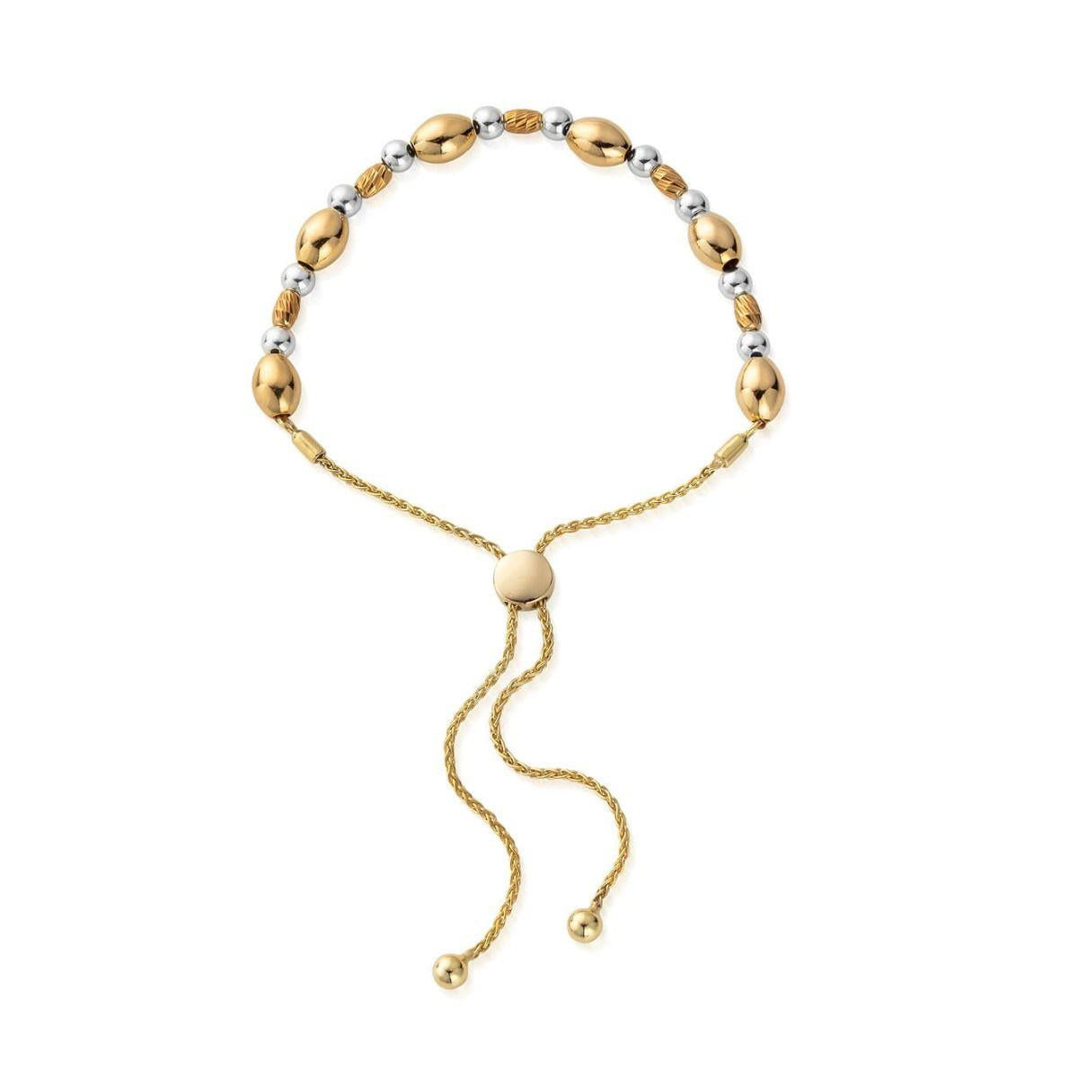 ChloBo Gold and Silver Sparkle Oval Bracelets