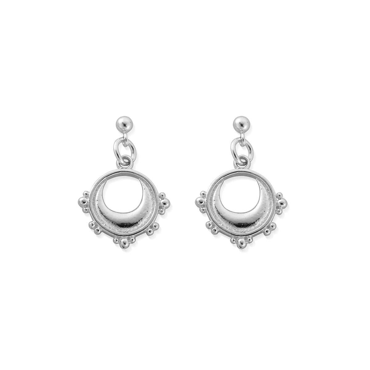 ChloBo Silver Half Moon Drop Earrings