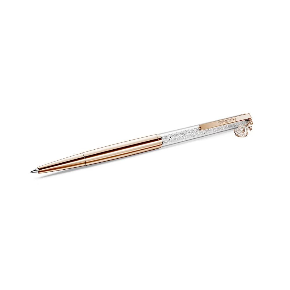 Crystalline ballpoint pen, Swan, Rose gold-tone