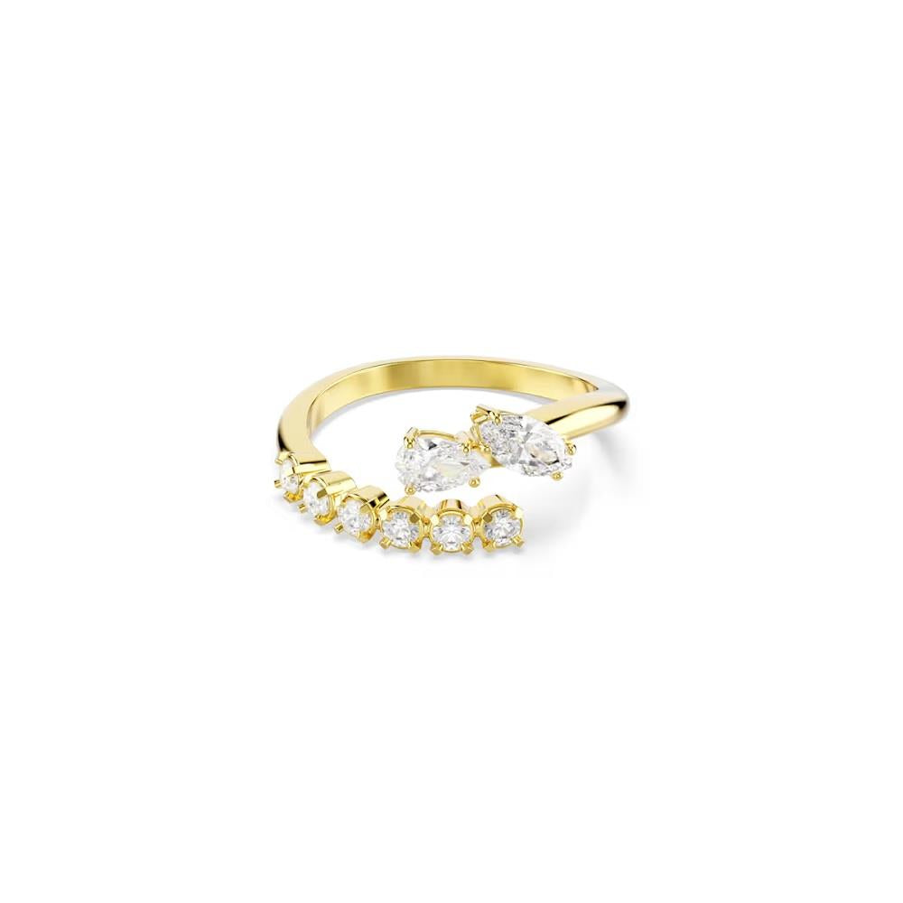 Mesmera open ring, Mixed cuts, White, 18K gold