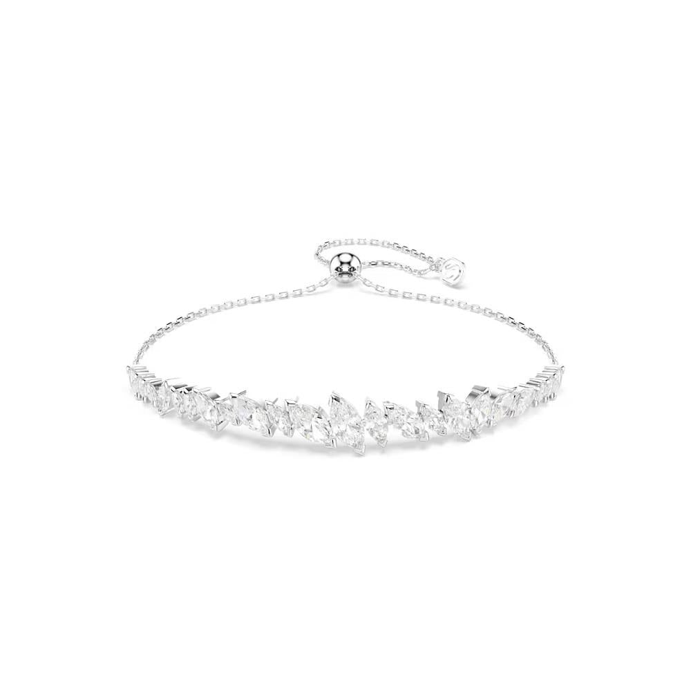 Mesmera bracelet, Marquise cut, White, Rhodium