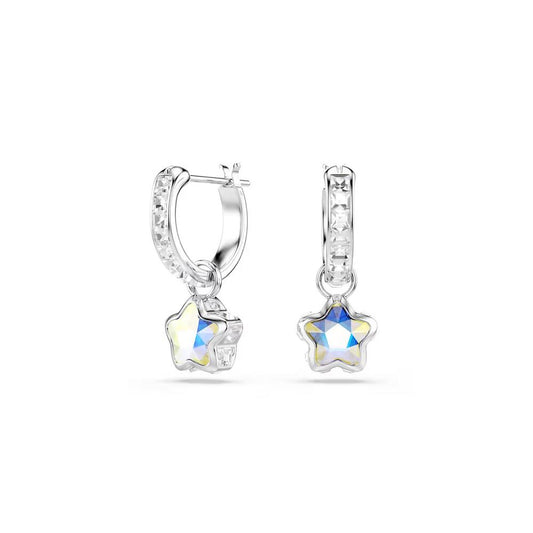 Chroma drop earrings, Mixed cuts, Star, White