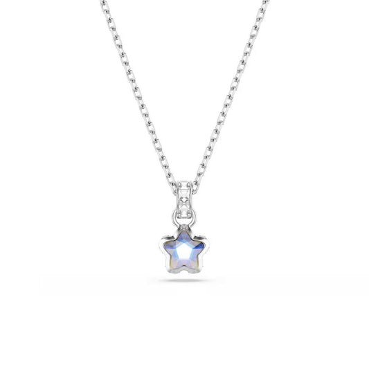 Chroma pendant, Mixed cuts, Star, White, Rhodium