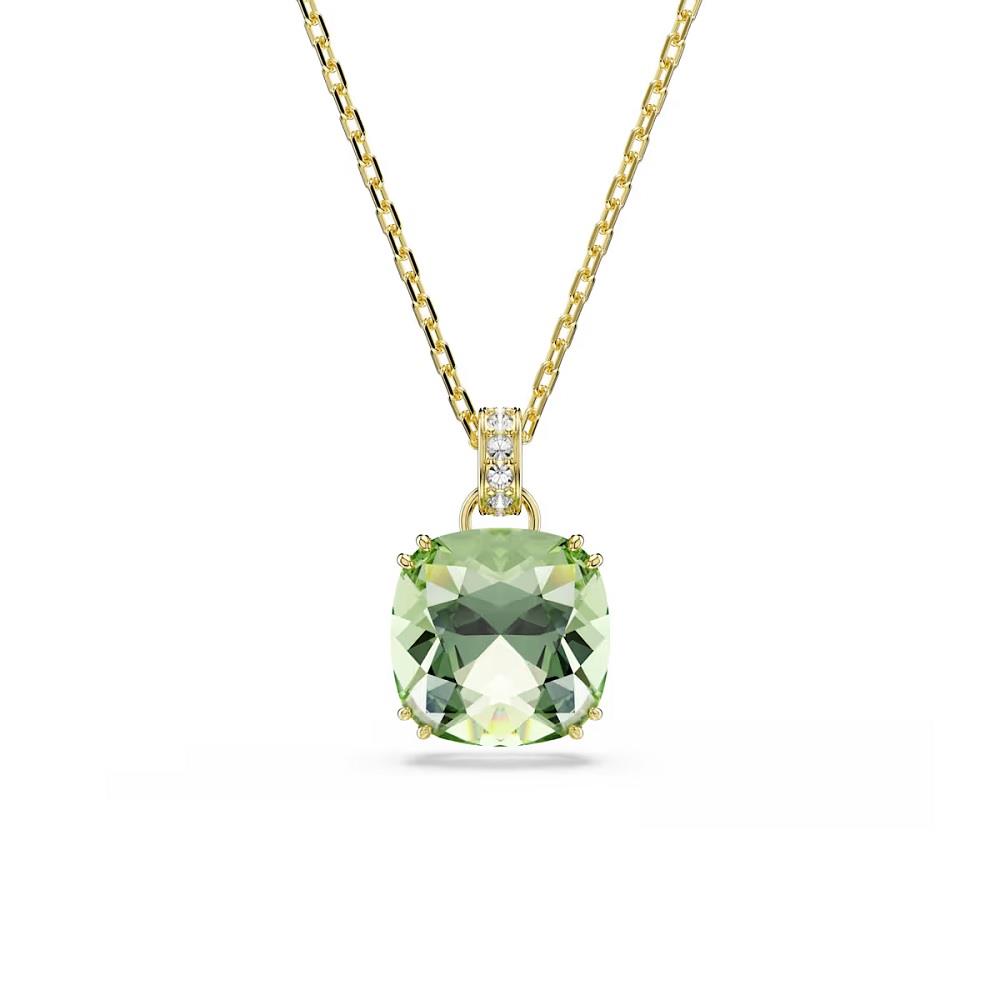 Millenia pendant, Cushion cut, Green, 18K gold