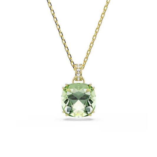 Millenia pendant, Cushion cut, Green, 18K gold