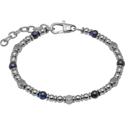 Unique Steel Blue Tigers Eye Gent's Bracelet