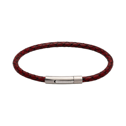 Unique Antique Red Leather Gent's Bracelet