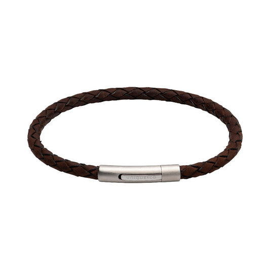 Unique Dark Brown Leather Gent's Bracelet