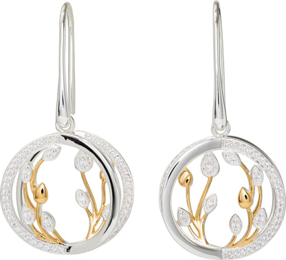 Unique Silver/Gold Plate and Cz Drop Earings