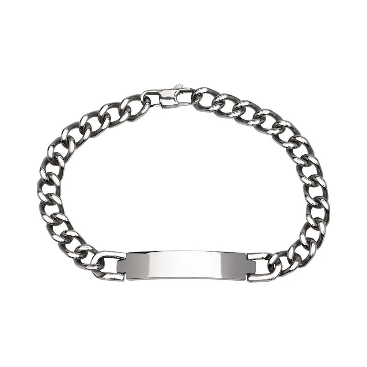Unique Stainless Steel I D Gents Curb Bracelet