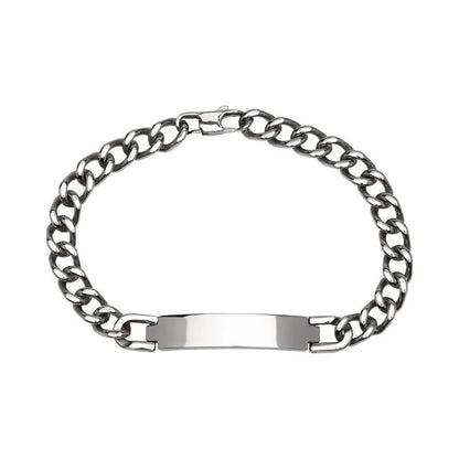 Unique Stainless Steel I D Gents Curb Bracelet