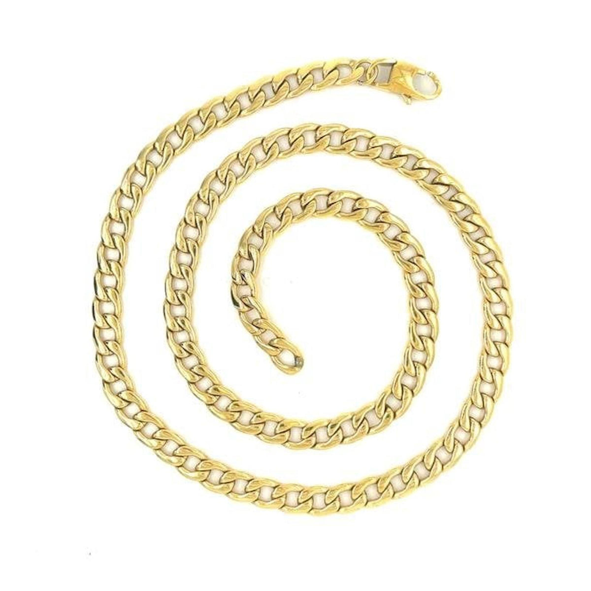 Unique Steel Gold Plated Curb Gents Necklace
