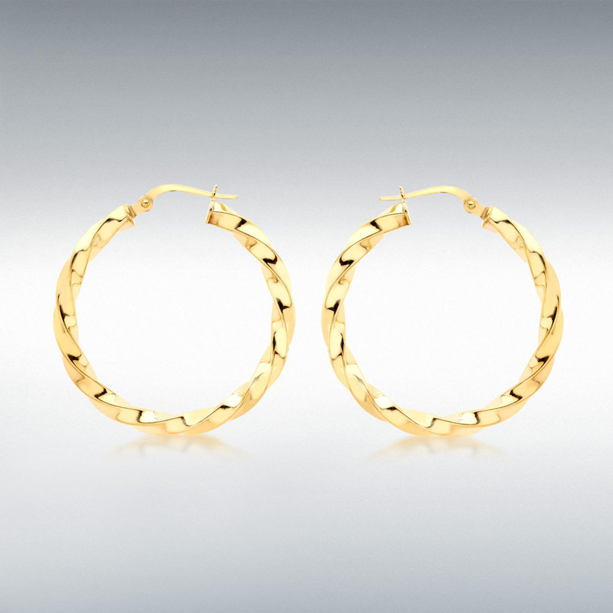 9ct Yellow Gold 30mm Twist Creole Earrings