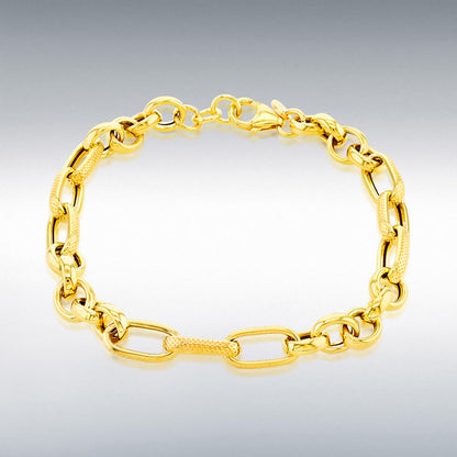 9ct Yellow Gold Fancy Belcher Curb Bracelet