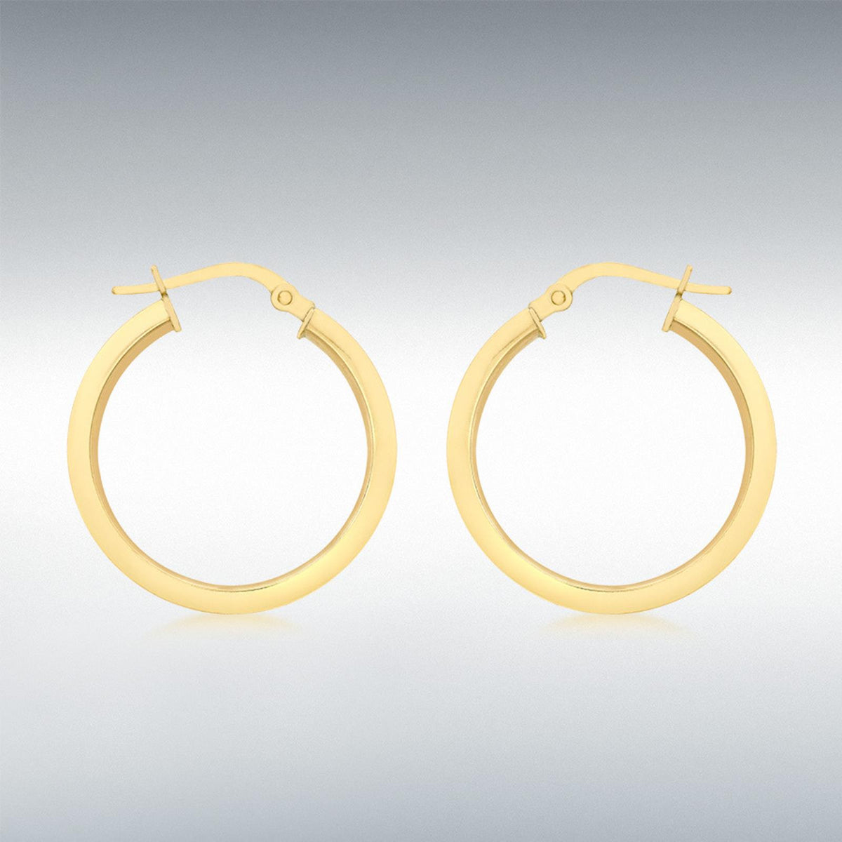 9ct Yellow Gold Round Creole Hoop Earrings