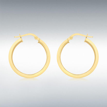 9ct Yellow Gold Round Creole Hoop Earrings